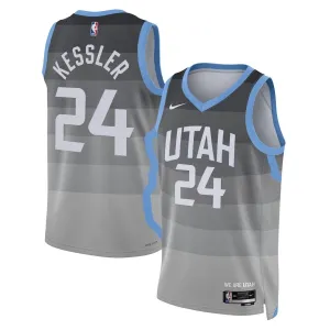 Camiseta Utah Jazz Walker Kessler City Edition 2025-26 Gris Swingman para Hombre