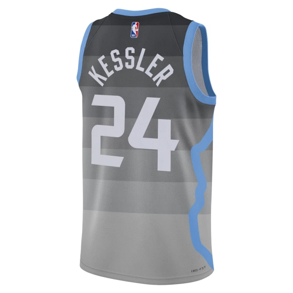 Camiseta Utah Jazz Walker Kessler City Edition 2025-26 Gris Swingman para Hombre