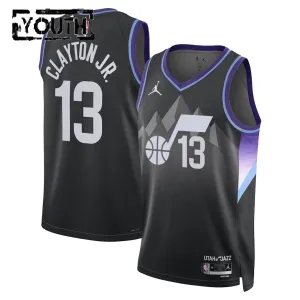 Camiseta Utah Jazz Walter Clayton JR Statement Edition 2025-26 Negro Swingman para Niño