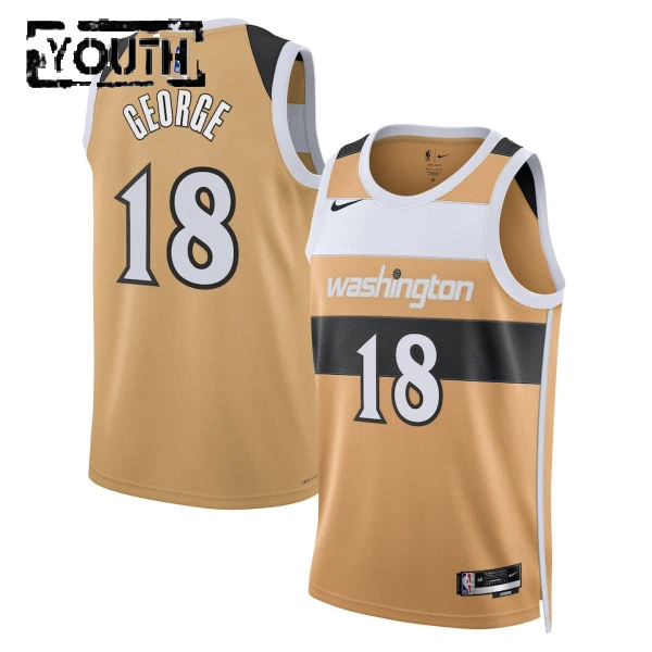 Camiseta Washington Wizards Kyshawn George City Edition 2025-26 Oro Swingman para Niño