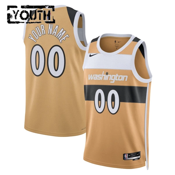 Camiseta Washington Wizards Personalizada City Edition 2025-26 Oro Swingman para Niño