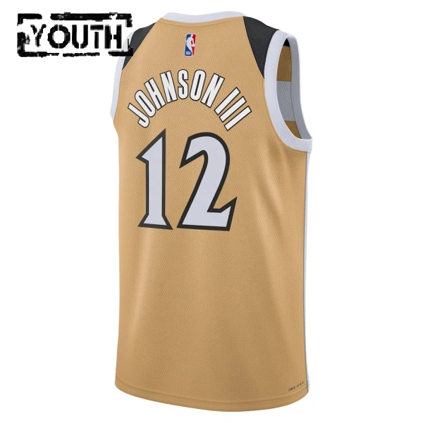 Camiseta Washington Wizards Tre Johnson III City Edition 2025-26 Oro Swingman para Niño