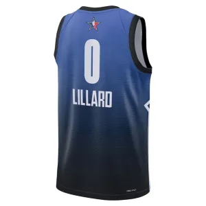 Camiseta Damian Lillard 0 All Star 2023 Azul Swingman para Hombre