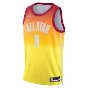 Camiseta Damian Lillard 0 All Star 2023 Naranja Swingman para Hombre