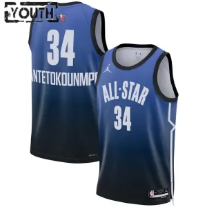 Camiseta Giannis Antetokounmpo 34 All Star 2023 Azul Swingman para Niño