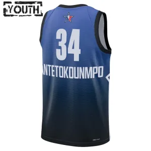 Camiseta Giannis Antetokounmpo 34 All Star 2023 Azul Swingman para Niño