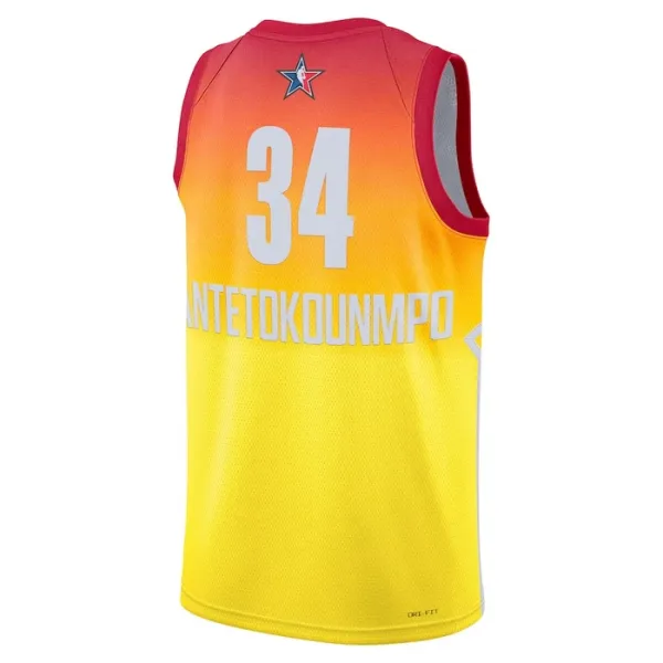Camiseta Giannis Antetokounmpo 34 All Star 2023 Naranja Swingman para Hombre