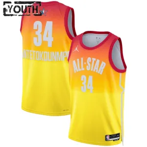 Camiseta Giannis Antetokounmpo 34 All Star 2023 Naranja Swingman para Niño