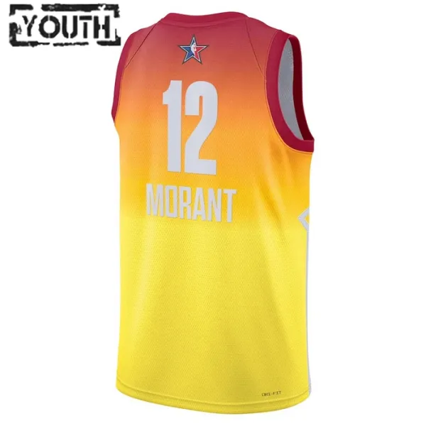 Camiseta Ja Morant 12 All Star 2023 Naranja Swingman para Niño