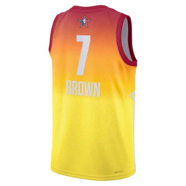 Camiseta Jaylen Brown 7 All Star 2023 Naranja Swingman para Hombre