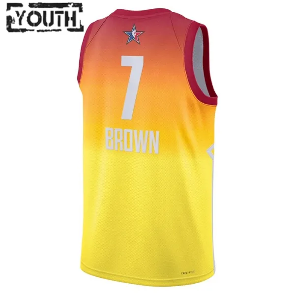Camiseta Jaylen Brown 7 All Star 2023 Naranja Swingman para Niño