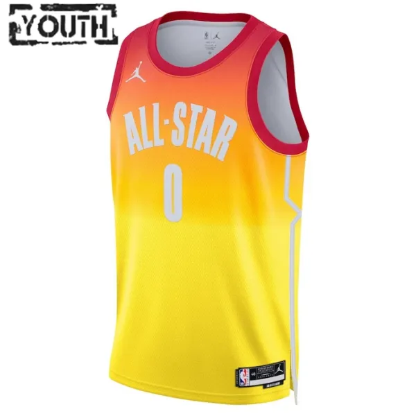 Camiseta Jayson Tatum 0 All Star 2023 Naranja Swingman para Niño