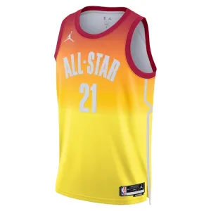 Camiseta Joel Embiid 21 All Star 2023 Naranja Swingman para Hombre