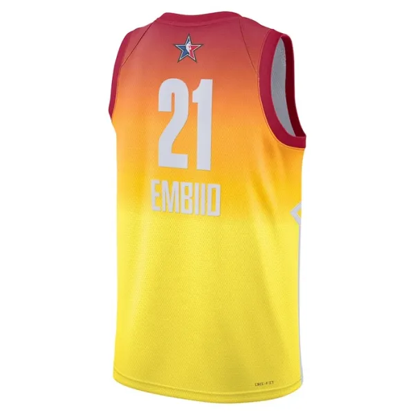 Camiseta Joel Embiid 21 All Star 2023 Naranja Swingman para Hombre