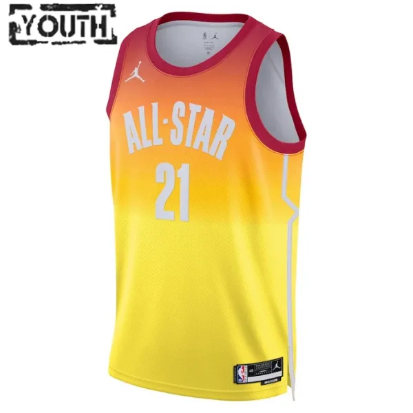 Camiseta Joel Embiid 21 All Star 2023 Naranja Swingman para Niño