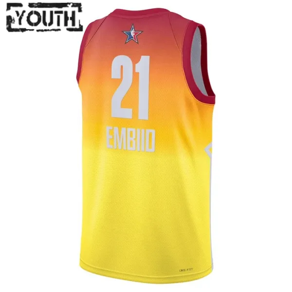 Camiseta Joel Embiid 21 All Star 2023 Naranja Swingman para Niño