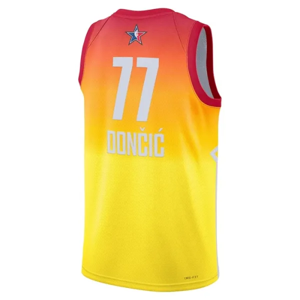 Camiseta Luka Doncic 77 All Star 2023 Naranja Swingman para Hombre