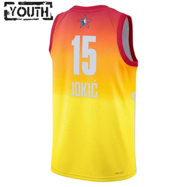 Camiseta Nikola Jokic 15 All Star 2023 Naranja Swingman para Niño