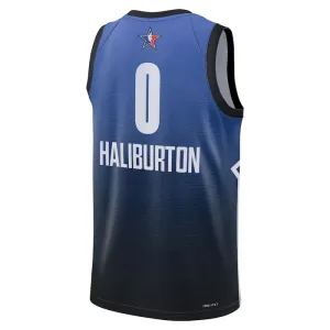 Camiseta Tyrese Haliburton 0 All Star 2023 Azul Swingman para Hombre