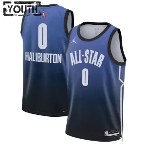 Camiseta Tyrese Haliburton 0 All Star 2023 Azul Swingman para Niño