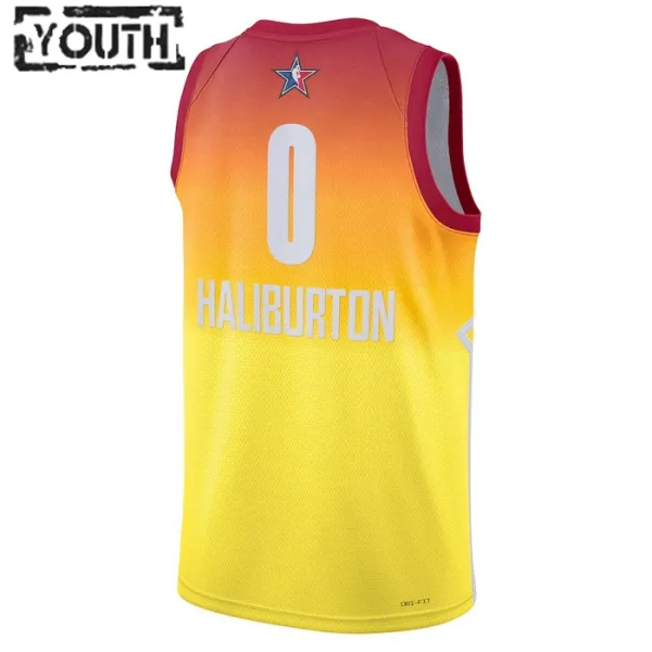 Camiseta Tyrese Haliburton 0 All Star 2023 Naranja Swingman para Niño