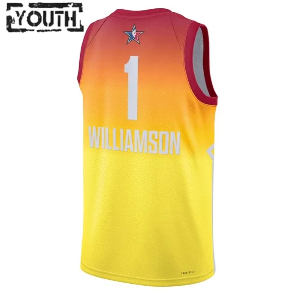 Camiseta Zion Williamson 1 All Star 2023 Naranja Swingman para Niño