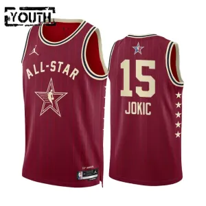 Camiseta Nikola Jokic All Star 2024 Rojo Swingman para Niño Camiseta Nikola Jokic All Star 2024 Rojo Swingman para Niño