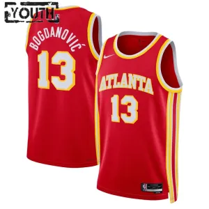Camiseta Atlanta Hawks Bogdan Bogdanovic 13 Icon Edition Rojo Swingman para Niño