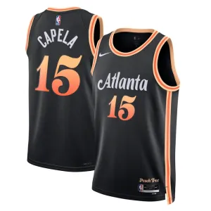 Camiseta Atlanta Hawks Clint Capela 15 City Edition 2022-23 Negro Swingman para Hombre