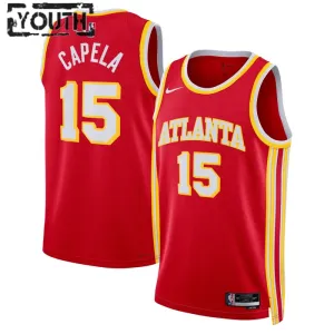 Camiseta Atlanta Hawks Clint Capela 15 Icon Edition Rojo Swingman para Niño
