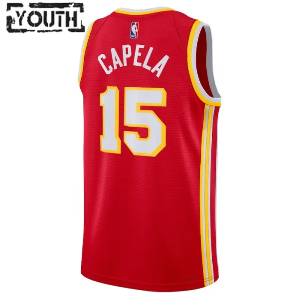 Camiseta Atlanta Hawks Clint Capela 15 Icon Edition Rojo Swingman para Niño
