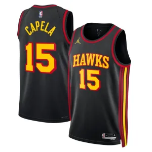 Camiseta Atlanta Hawks Clint Capela 15 Statement Edition Negro Swingman para Hombre