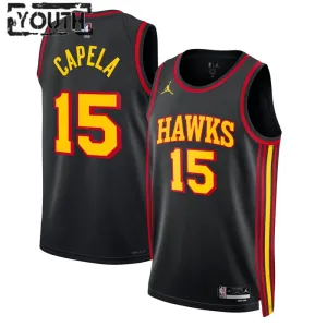 Camiseta Atlanta Hawks Clint Capela 15 Statement Edition Negro Swingman para Niño