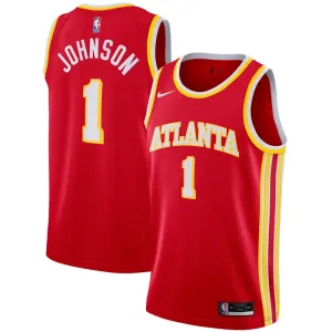 Camiseta Atlanta Hawks Jalen Johnson 1 Icon Edition Rojo Swingman para Hombre
