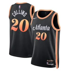 Camiseta Atlanta Hawks John Collins 20 City Edition 2022-23 Negro Swingman para Hombre