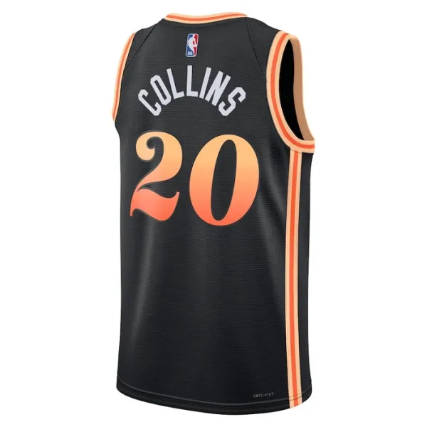 Camiseta Atlanta Hawks John Collins 20 City Edition 2022-23 Negro Swingman para Hombre