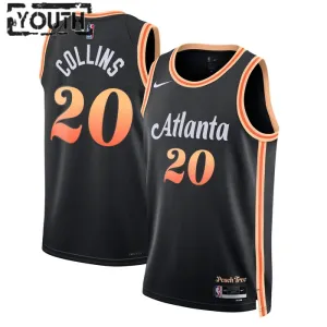 Camiseta Atlanta Hawks John Collins 20 City Edition 2022-23 Negro Swingman para Niño