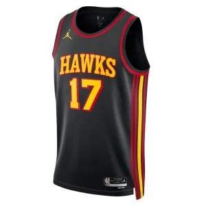 Camiseta Atlanta Hawks Onyeka Okongwu 17 Statement Edition Negro Swingman para Hombre
