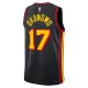 Camiseta Atlanta Hawks Onyeka Okongwu 17 Statement Edition Negro Swingman para Hombre