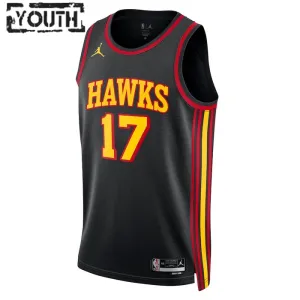 Camiseta Atlanta Hawks Onyeka Okongwu 17 Statement Edition Negro Swingman para Niño