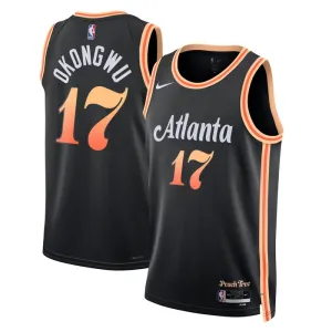 Camiseta Atlanta Hawks Onyeka Okongwu 20 City Edition 2022-23 Negro Swingman para Hombre