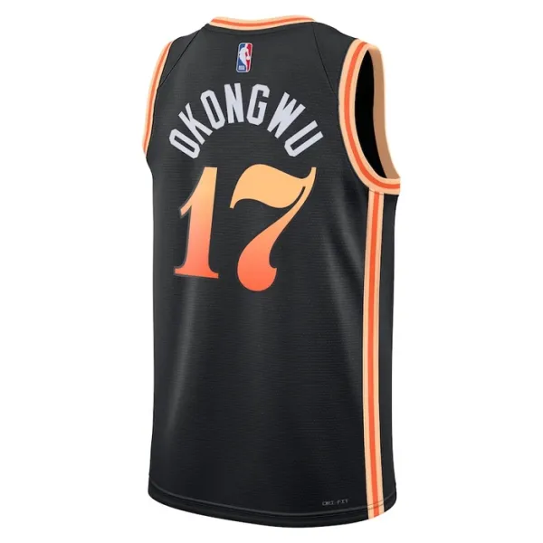 Camiseta Atlanta Hawks Onyeka Okongwu 20 City Edition 2022-23 Negro Swingman para Hombre