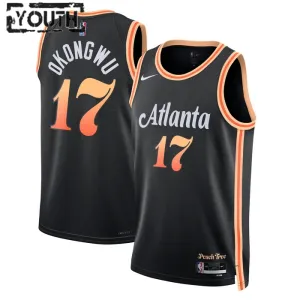 Camiseta Atlanta Hawks Onyeka Okongwu 20 City Edition 2022-23 Negro Swingman para Niño