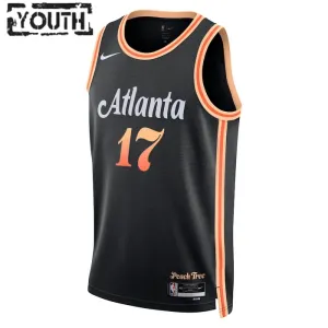 Camiseta Atlanta Hawks Onyeka Okongwu 20 City Edition 2022-23 Negro Swingman para Niño