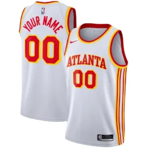 Camiseta Atlanta Hawks Personalizada Association Edition Blanco Swingman para Hombre