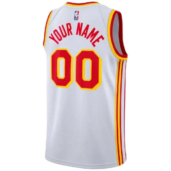 Camiseta Atlanta Hawks Personalizada Association Edition Blanco Swingman para Hombre