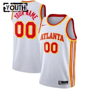 Camiseta Atlanta Hawks Personalizada Association Edition Blanco Swingman para Niño