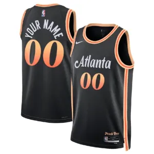 Camiseta Atlanta Hawks Personalizada City Edition 2022-23 Negro Swingman para Hombre