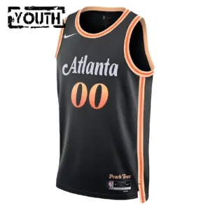 Camiseta Atlanta Hawks Personalizada City Edition 2022-23 Negro Swingman para Niño