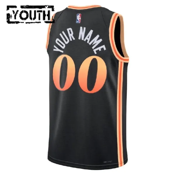 Camiseta Atlanta Hawks Personalizada City Edition 2022-23 Negro Swingman para Niño